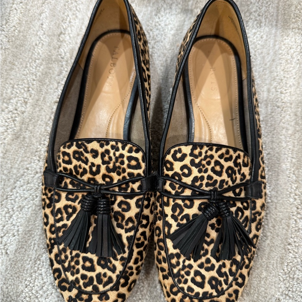 Talbots Animal Print Tassel Loafers
